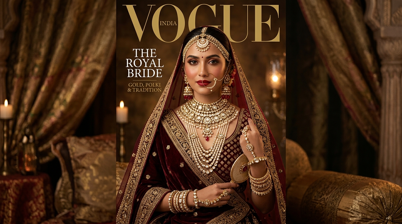 Indian Bridal Luxury Gold & Polki Jewellery Model - Agnify Jewellery Footfall Campaign